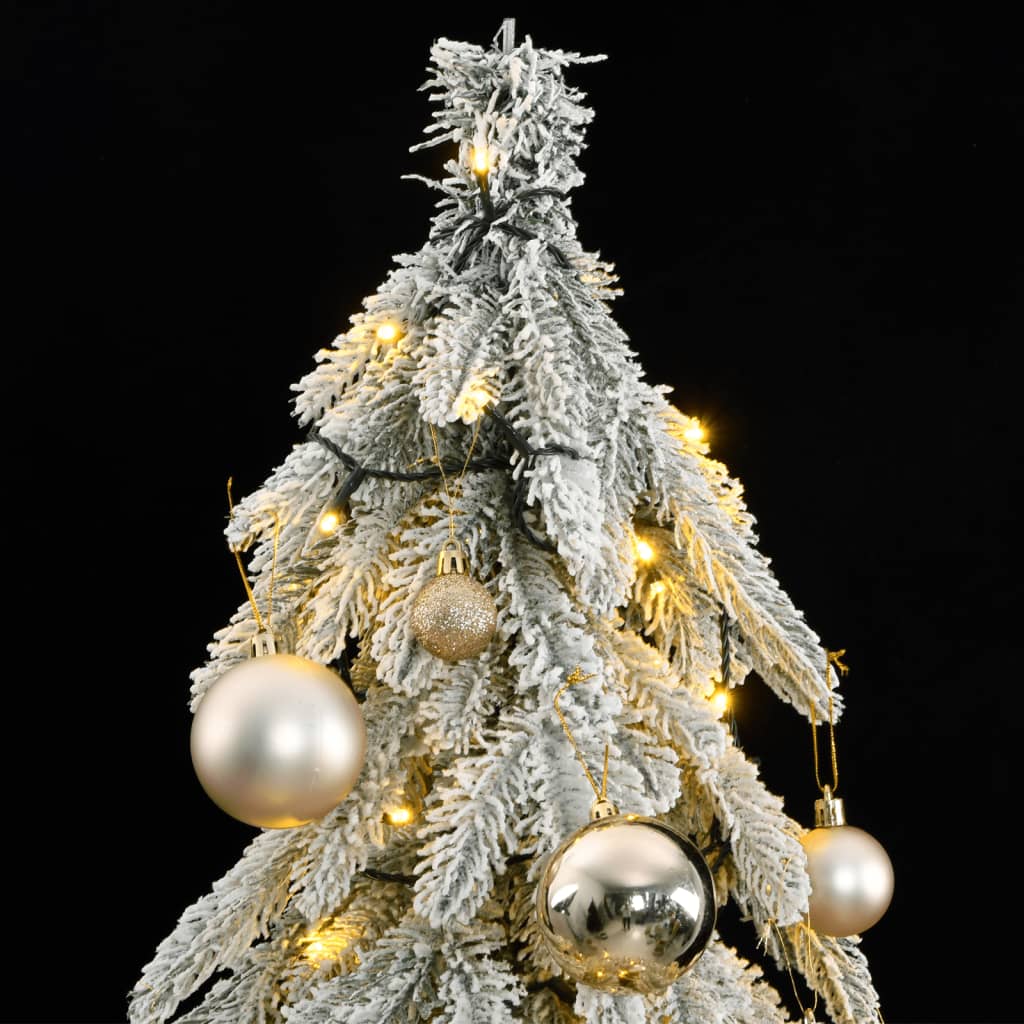 vidaXL Árvore Natal artificial c/ 300 luzes LED, bolas e neve 210 cm
