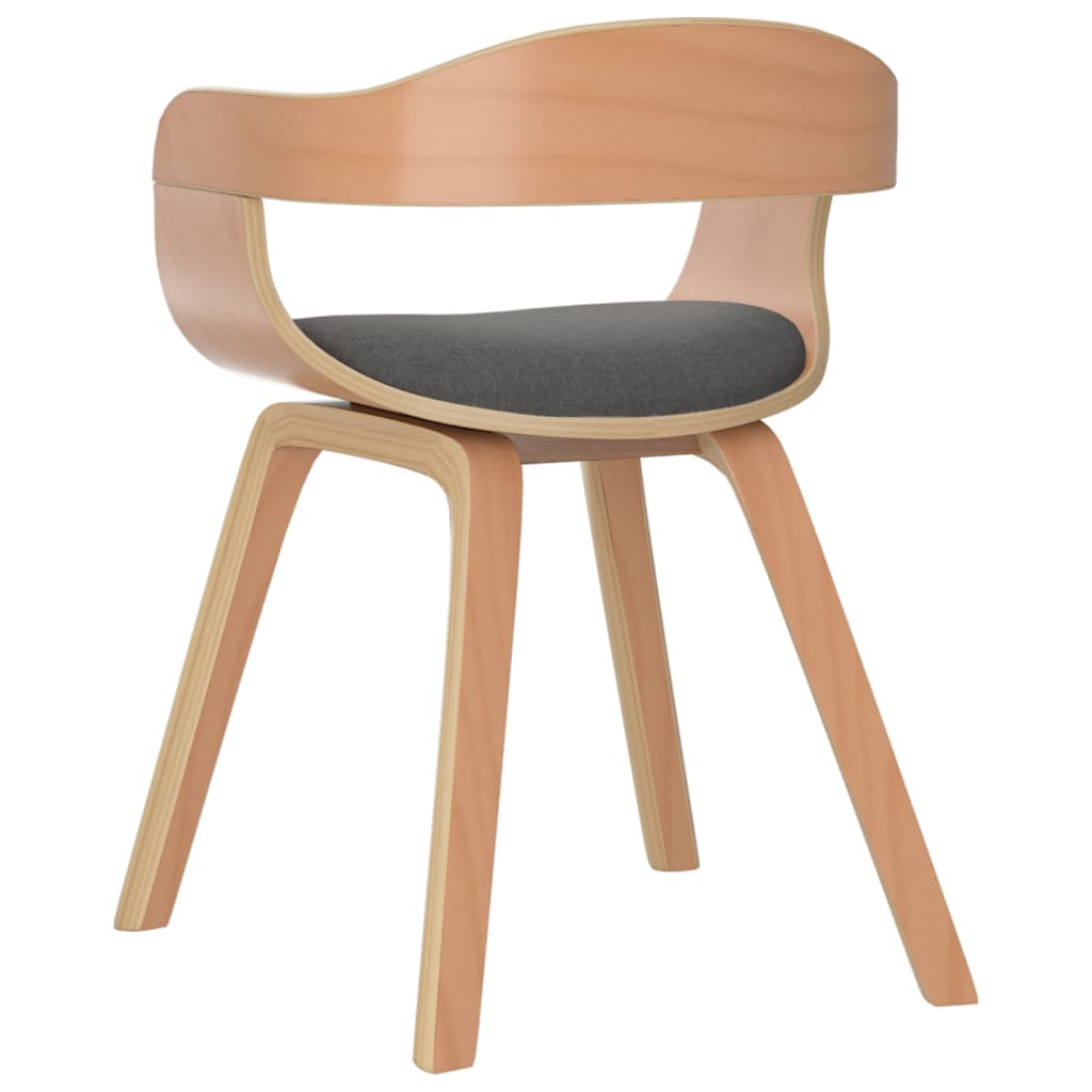 vidaXL Cadeira de jantar 2 pcs madeira curvada e tecido cinzento-claro