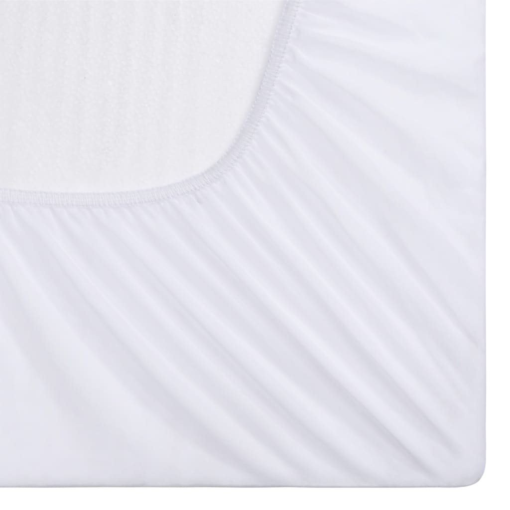 vidaXL Lençol ajustável impermeável 2 pcs 200x220 cm algodão branco