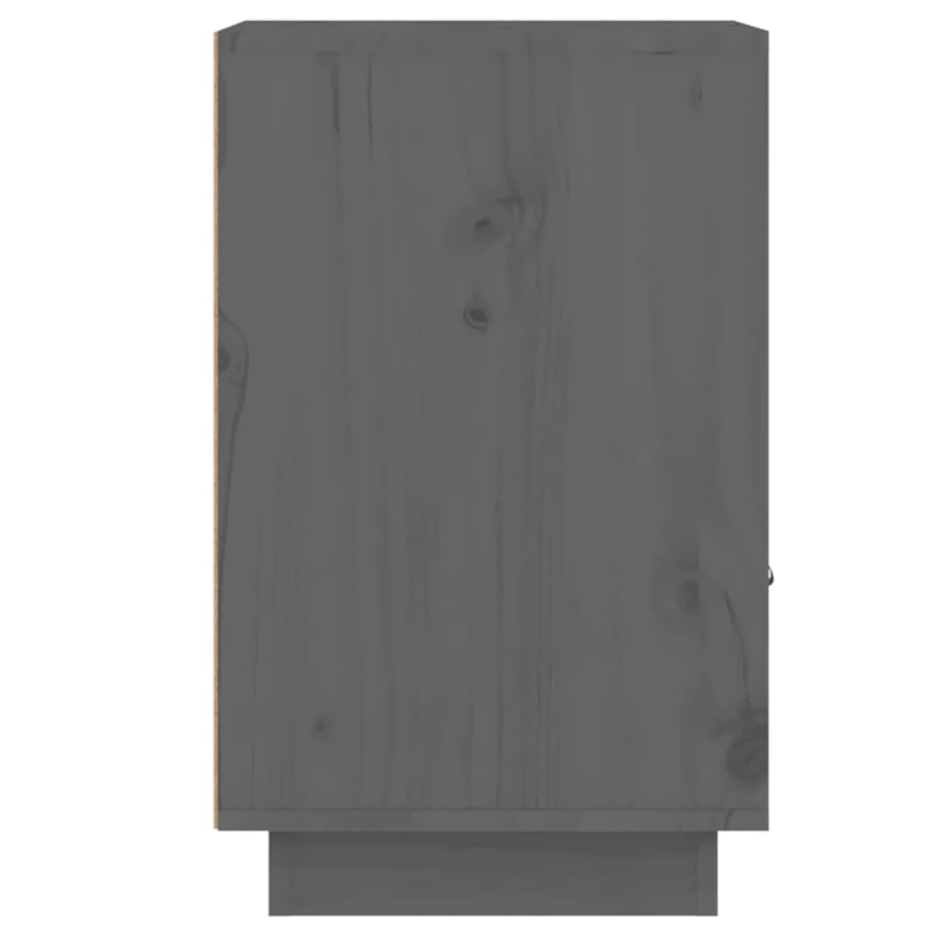 vidaXL Mesa de cabeceira 40x34x55 cm madeira de pinho maciça cinza