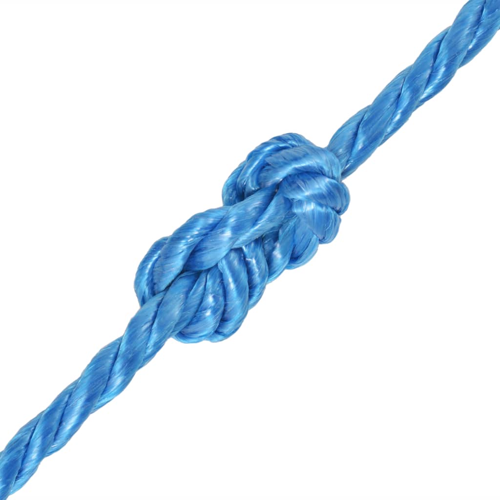 vidaXL Corda torcida em polipropileno 6 mm 200 m azul