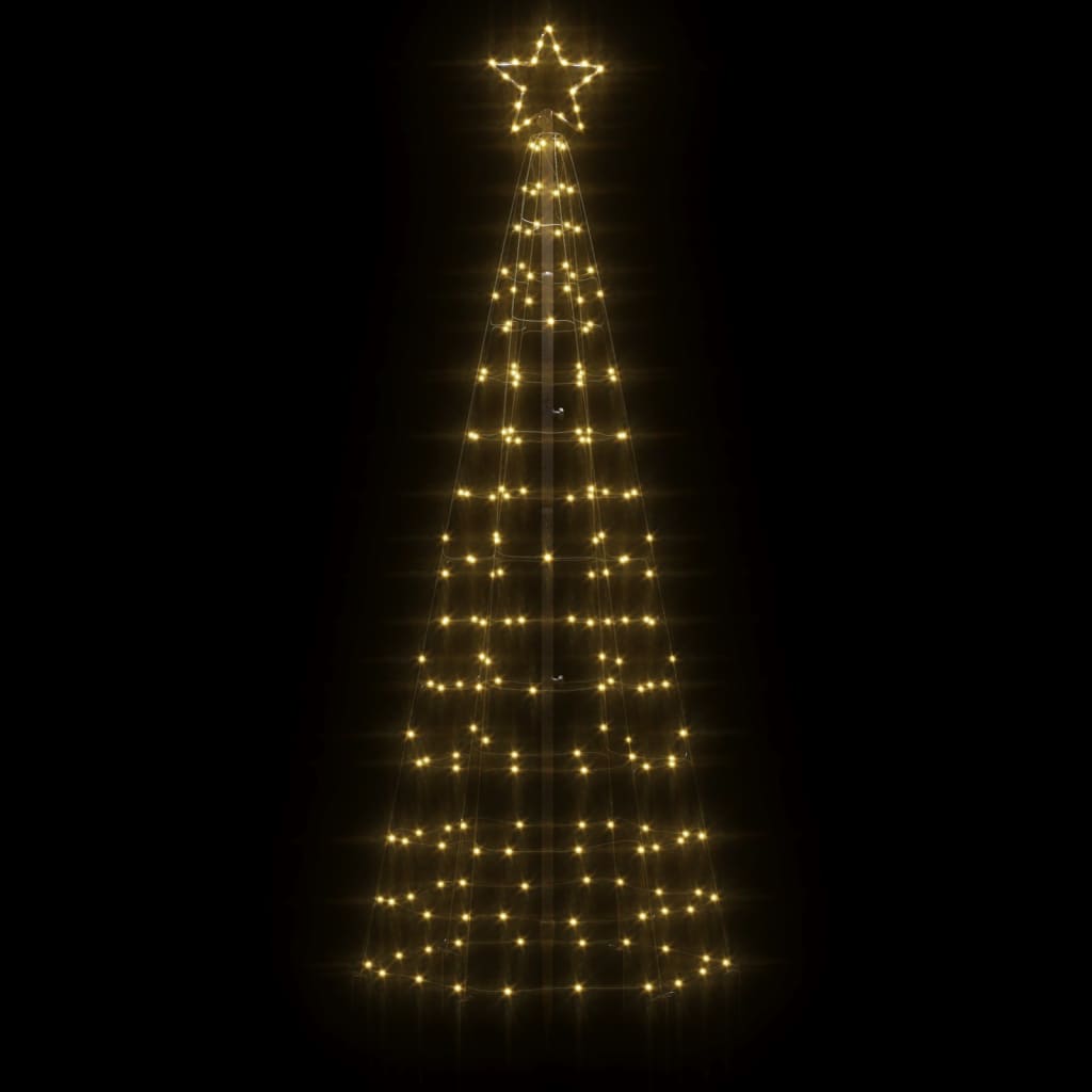 vidaXL Árvore de Natal luminosa c/ estacas 220 LED 180cm branco quente