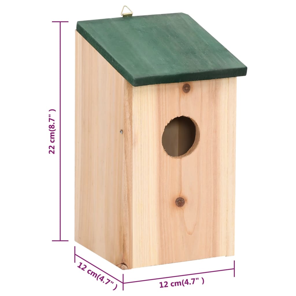 vidaXL Casas para pássaros 8 pcs madeira 12x12x22 cm