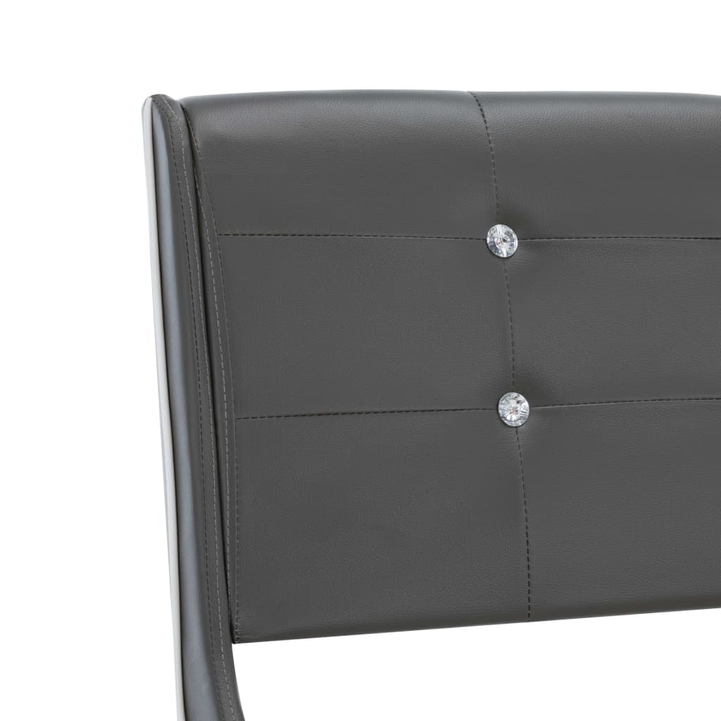 vidaXL Cama com colchão 90x200 cm couro artificial cinzento