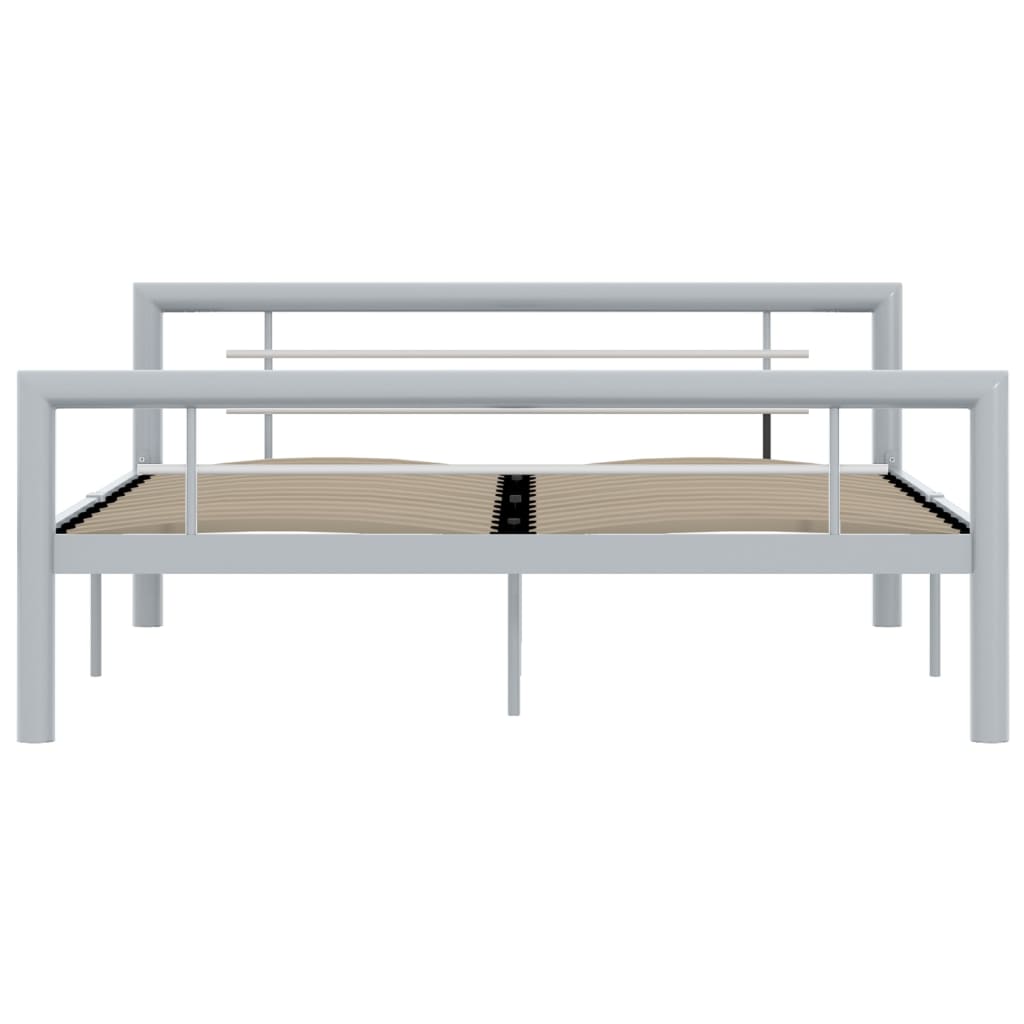 vidaXL Estrutura de cama 120x200 cm metal cinzento e branco