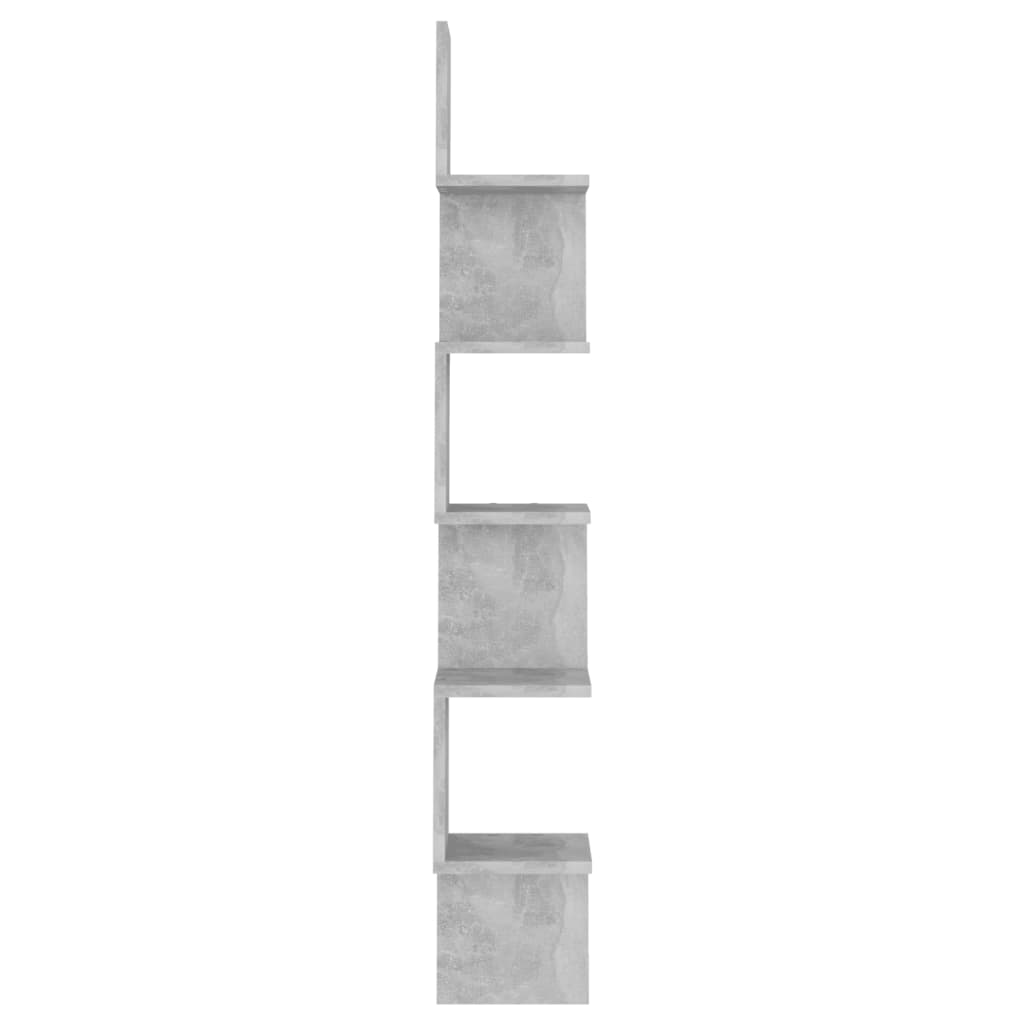 vidaXL Estante canto p/ parede 20x20x127,5 cm contrap. cinza-cimento