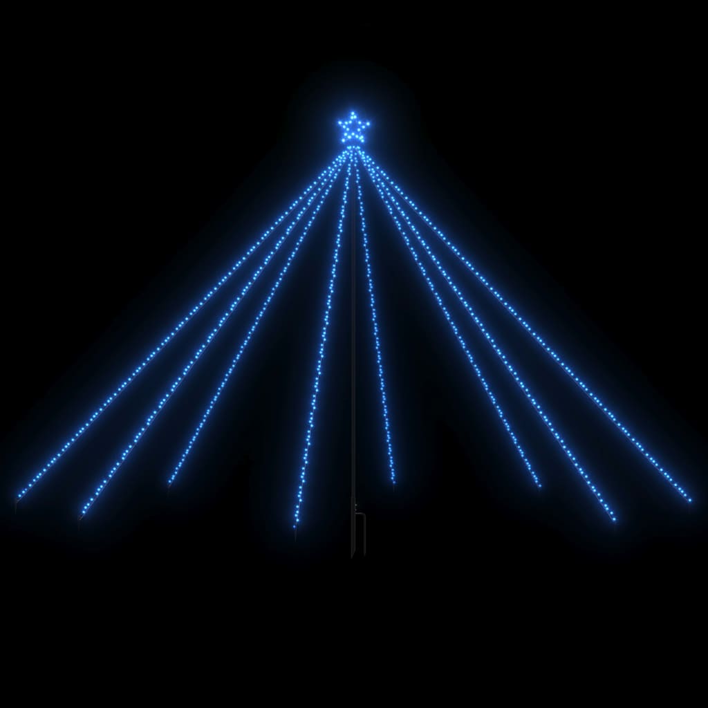 vidaXL Iluminação p/ árvore de Natal int/ext 576 LEDs 3,6 m azul