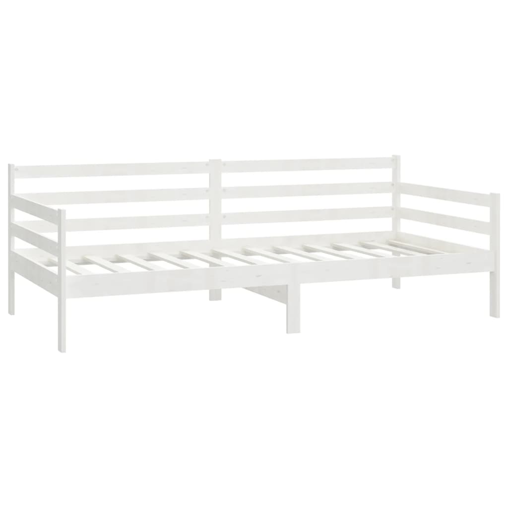 vidaXL Sofá-cama com colchão 90x200 cm pinho maciço branco