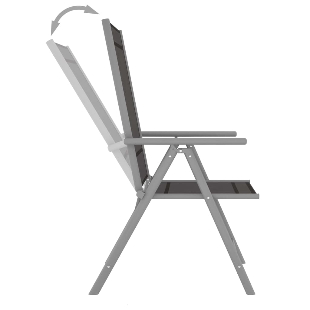 vidaXL Cadeiras de jardim dobráveis 4 pcs textilene preto