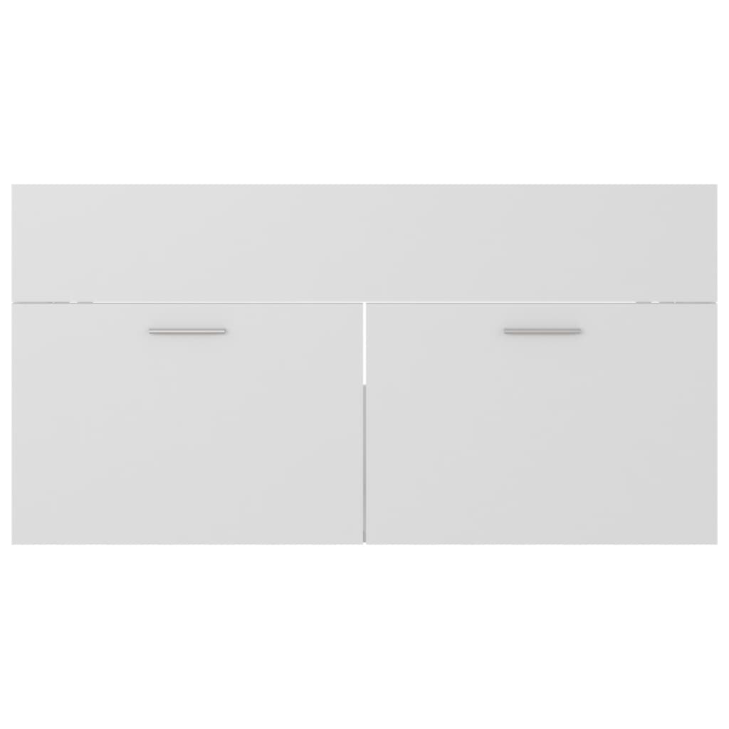 vidaXL Armário de lavatório 90x38,5x46 cm contraplacado branco
