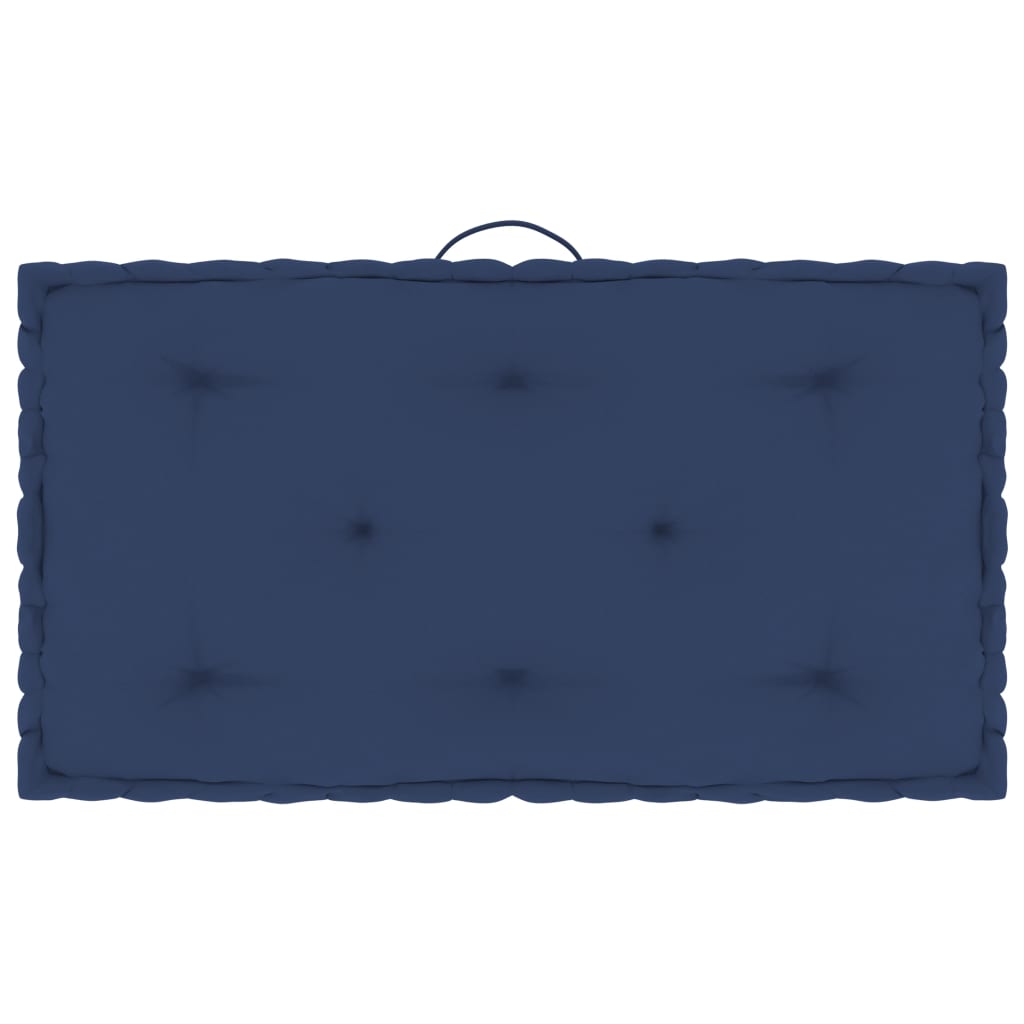 vidaXL Almofadões p/ sofá de paletes 6 pcs algodão azul-marinho claro