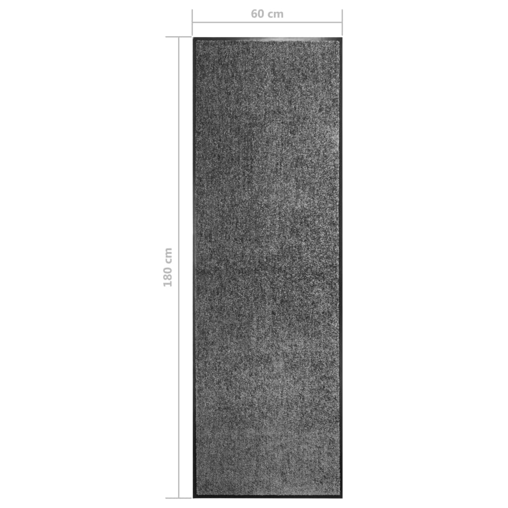 vidaXL Tapete de porta lavável 60x180 cm antracite