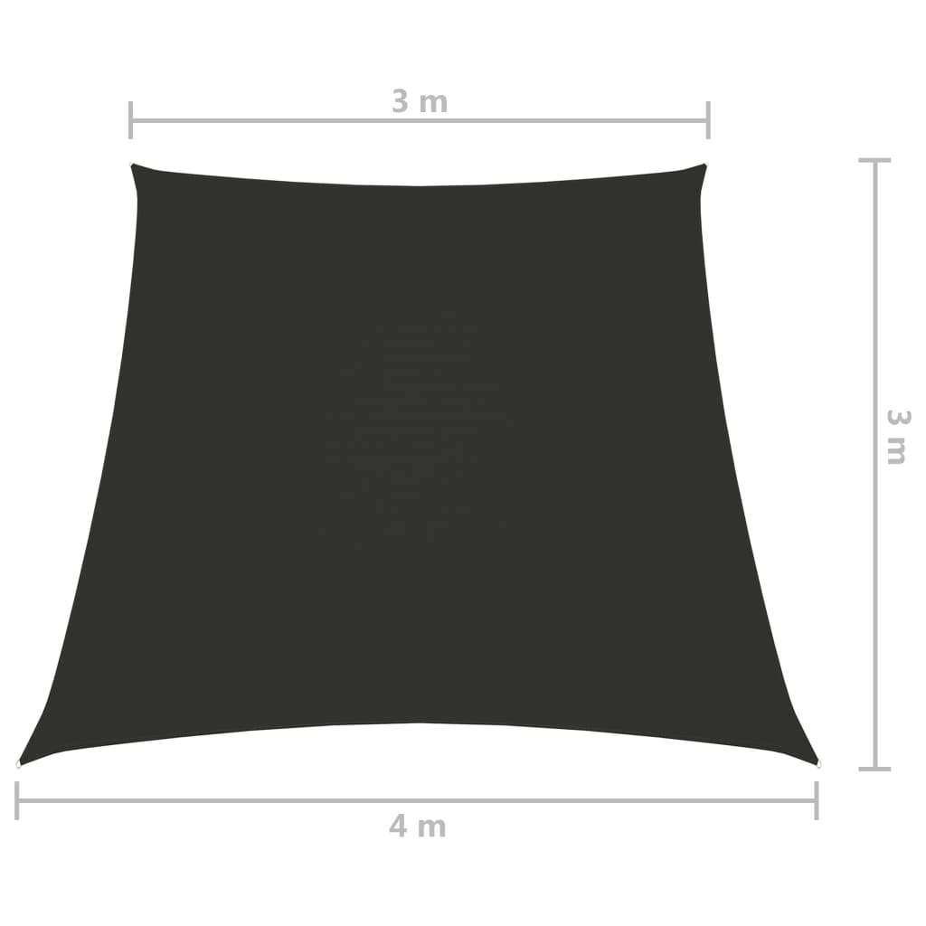 vidaXL Para-sol estilo vela tecido oxford trapézio 3/4x3 m antracite