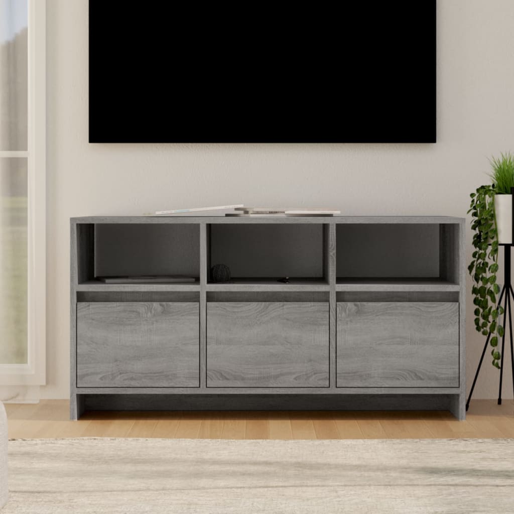 vidaXL Móvel de TV 102x37,5x52,5 cm contraplacado cor sonoma cinzento