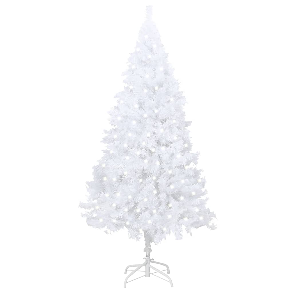 vidaXL Árvore de Natal artificial pré-iluminada + ramos grossos branco