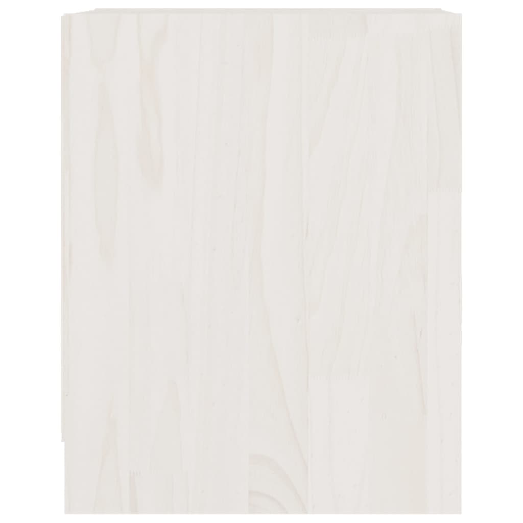 vidaXL Mesa de cabeceira 35,5x33,5x41,5 cm pinho maciço branco