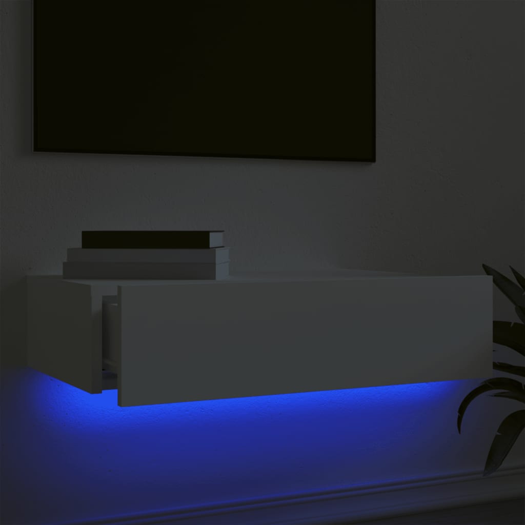 vidaXL Móvel de TV com luzes LED 60x35x15,5 cm branco