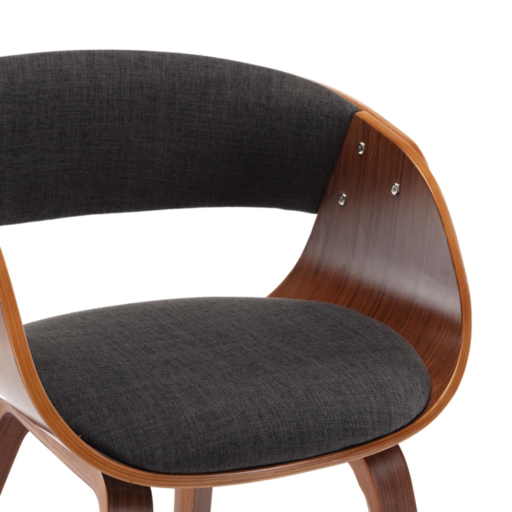 vidaXL Cadeiras jantar 6 pcs madeira curvada e tecido cinzento