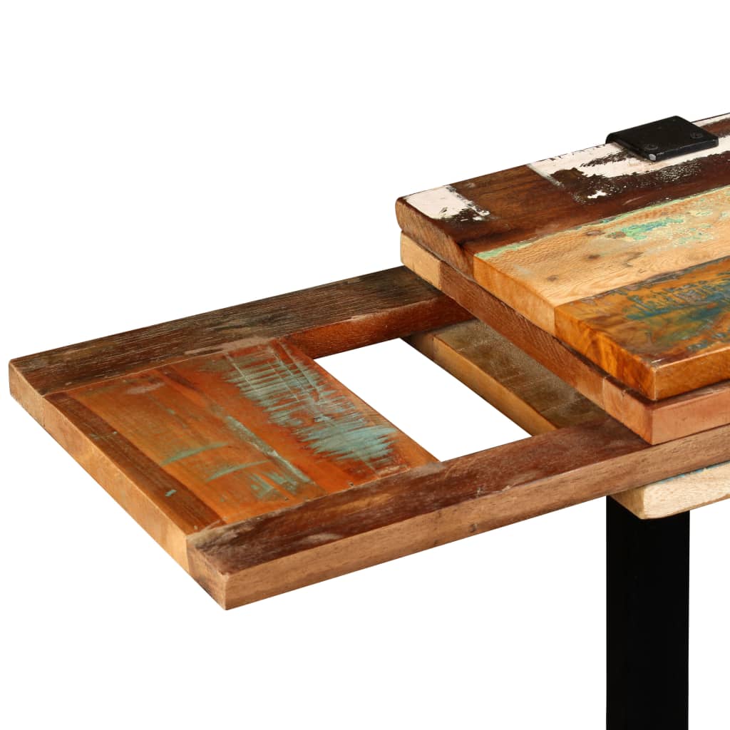 vidaXL Mesa consola ajustável em madeira maciça recuperada