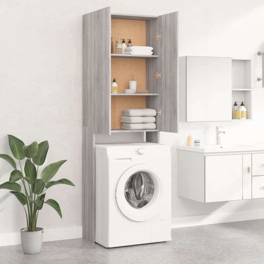 vidaXL Armário máquina de lavar roupa 64x25,5x190 cm sonoma cinza