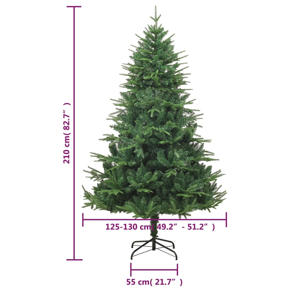 vidaXL Árvore de Natal artificial 210 cm PVC e PE verde