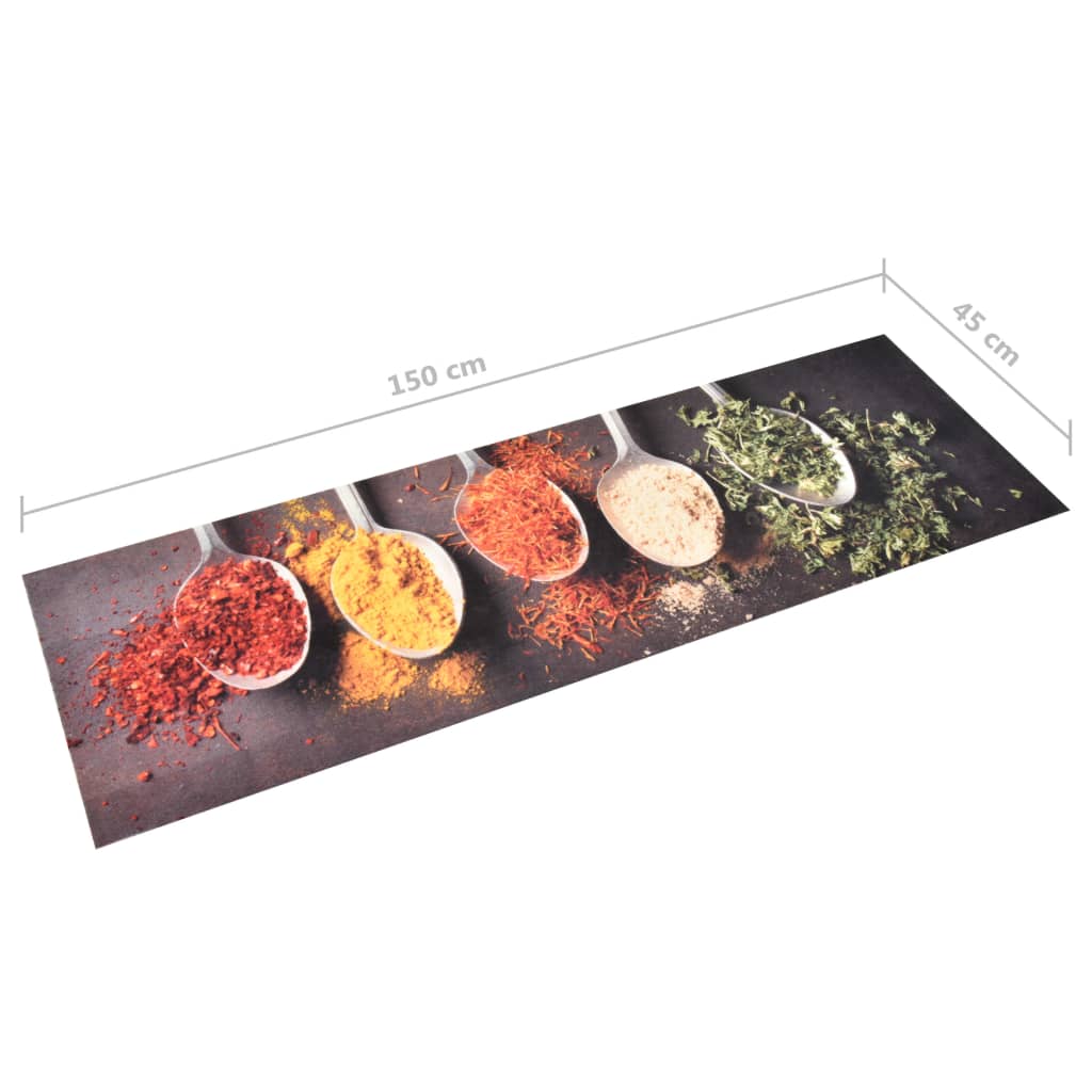 vidaXL Tapete de cozinha lavável com design colheres 45x150 cm