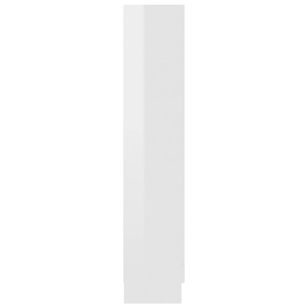 vidaXL Armário vitrine 82,5x30,5x150 cm contraplacado branco brilhante