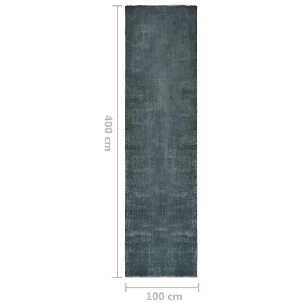 vidaXL Tapete/passadeira lavável poliéster 100x400 cm cinzento