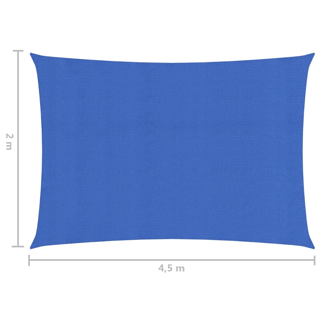vidaXL Para-sol estilo vela 160 g/m² 2x4,5 m PEAD azul