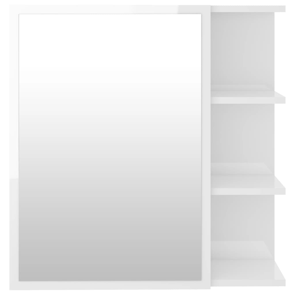 vidaXL Armário WC c/ espelho 62,5x20,5x64 cm contrap. branco brilhante