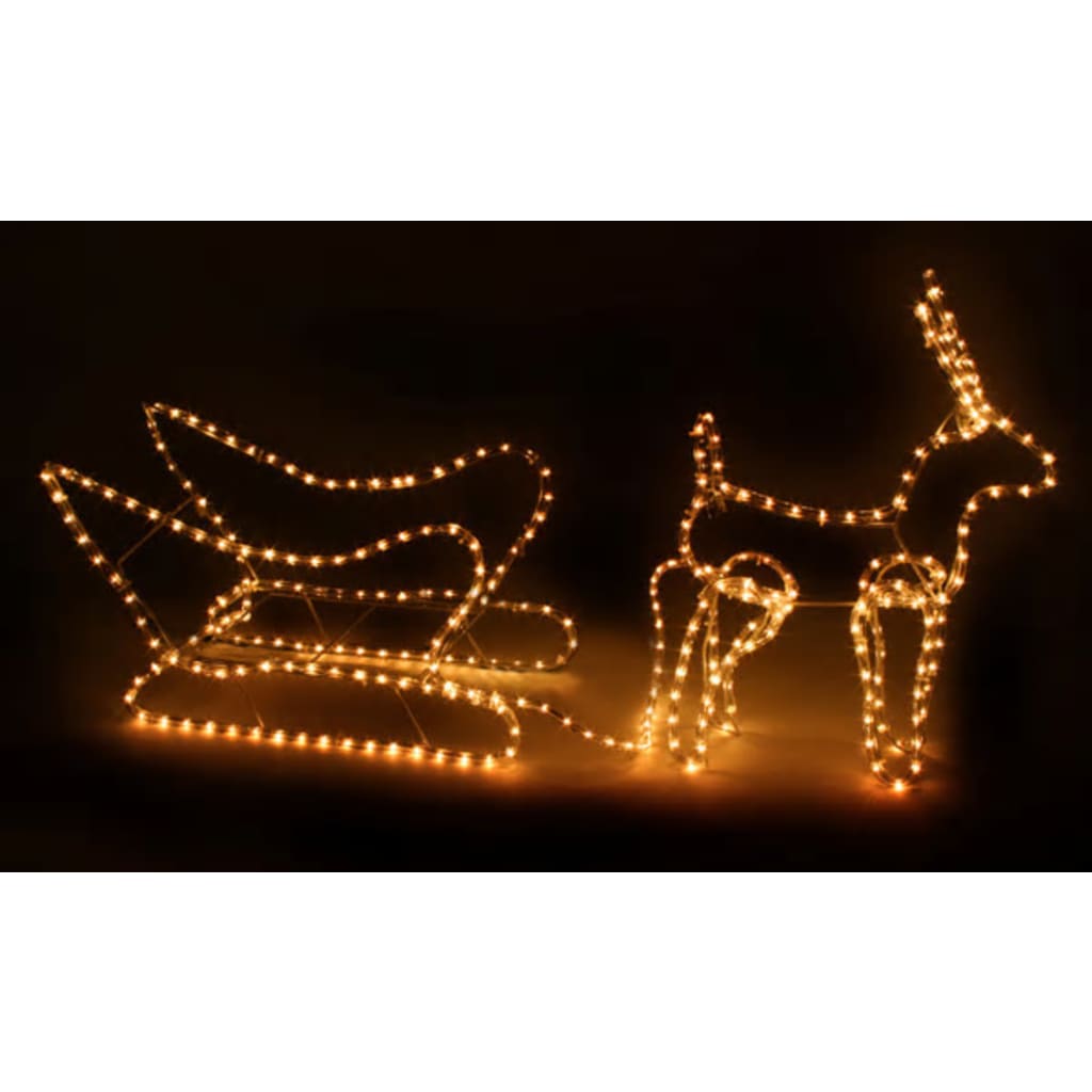 Iluminação de natal rena com trenó