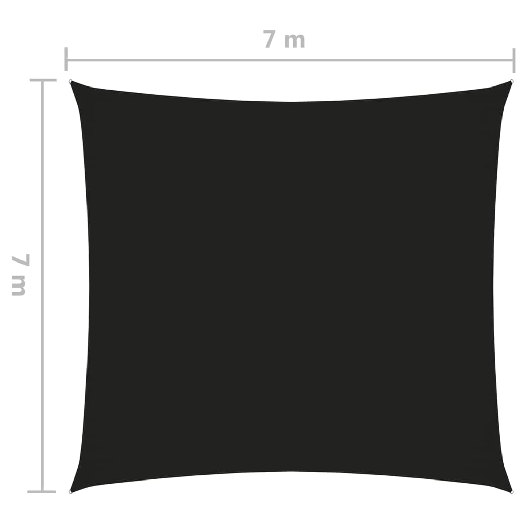 vidaXL Para-sol estilo vela tecido oxford quadrado 7x7 m preto