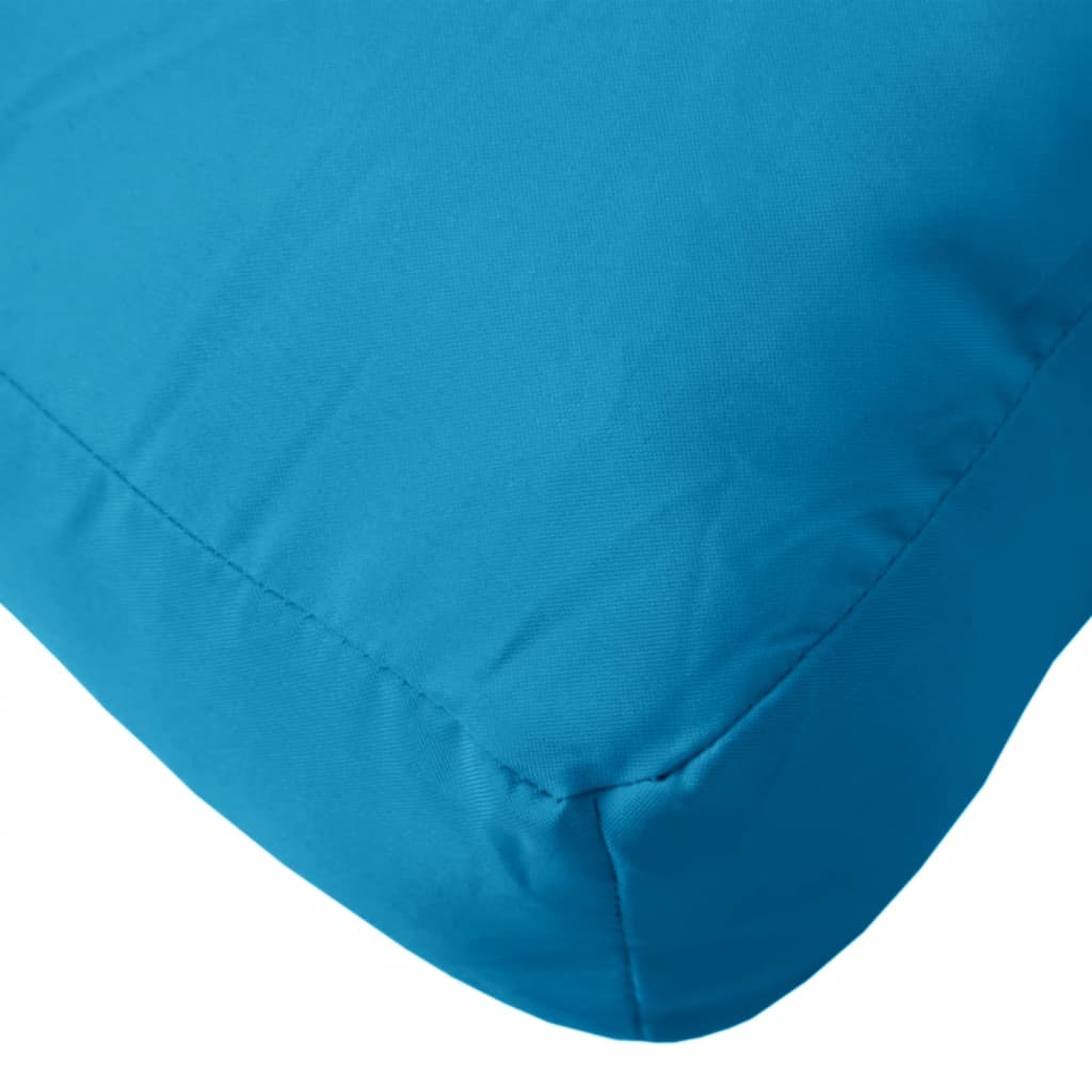 vidaXL Almofadão sofá de paletes 80x80x12 cm tecido azul