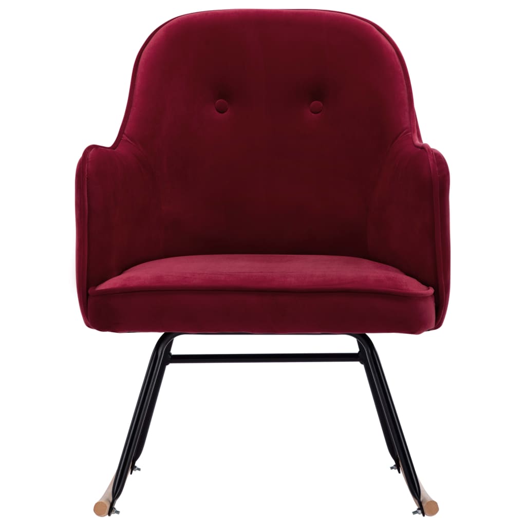 vidaXL Cadeira de baloiço veludo vermelho tinto