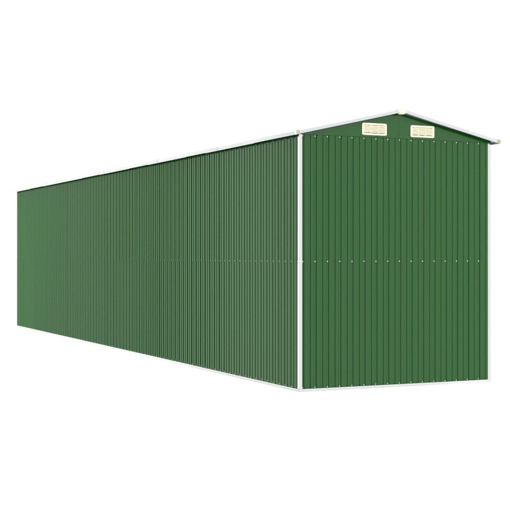 vidaXL Abrigo de jardim 192x938x223 cm aço galvanizado verde