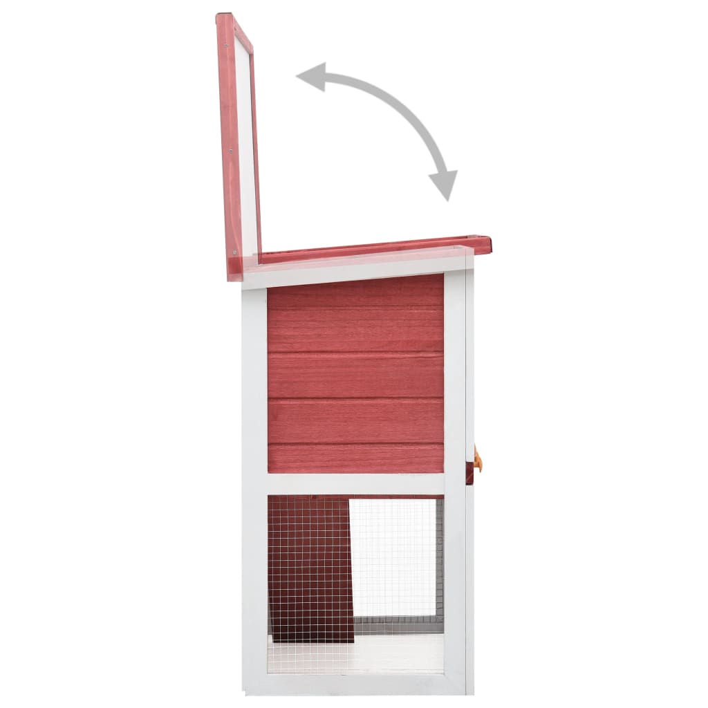 vidaXL Coelheira de exterior 1 porta madeira vermelho