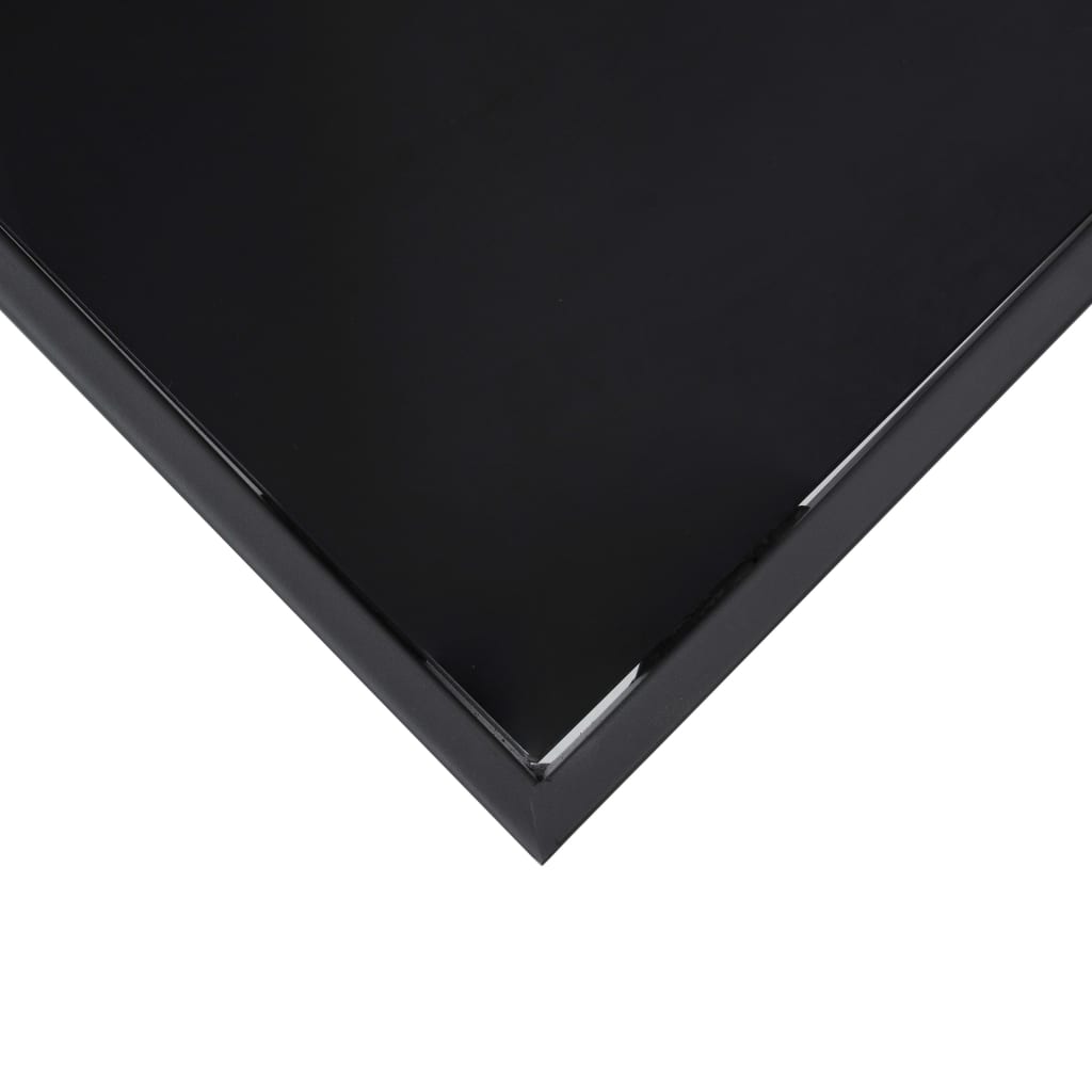 vidaXL Mesa de bar para jardim 110x60x110 cm vidro temperado preto