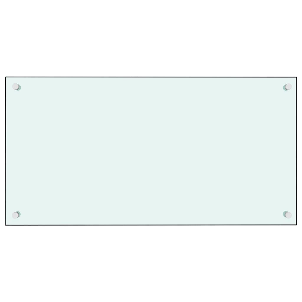 vidaXL Painel anti-salpicos de cozinha 80x40 cm vidro temperado branco