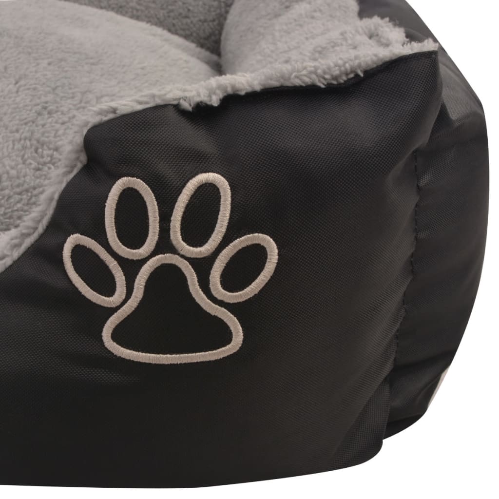 vidaXL Cama para cães com almofada acolchoada tamanho L preto
