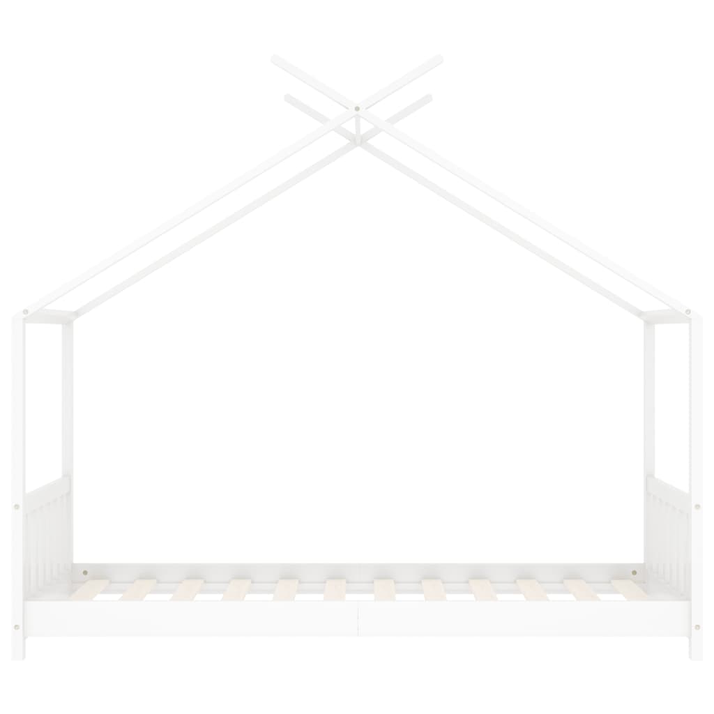 vidaXL Estrutura de cama para crianças 70x140 cm pinho maciço branco