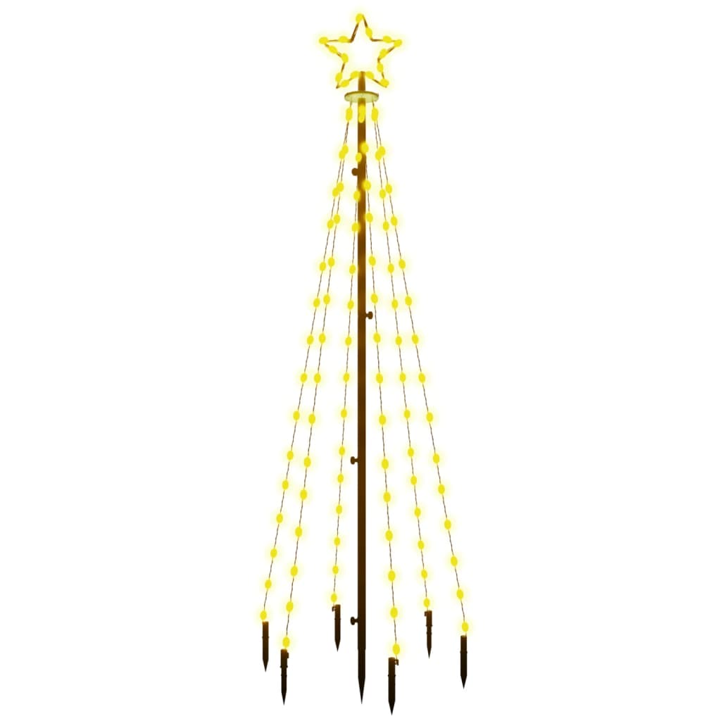 vidaXL Árvore de Natal com espeto 108 luzes LED 180 cm branco quente