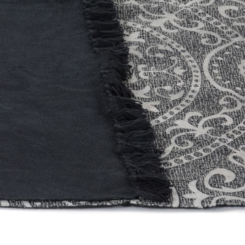vidaXL Tapete Kilim em algodão 120x180 cm com padrão cinzento