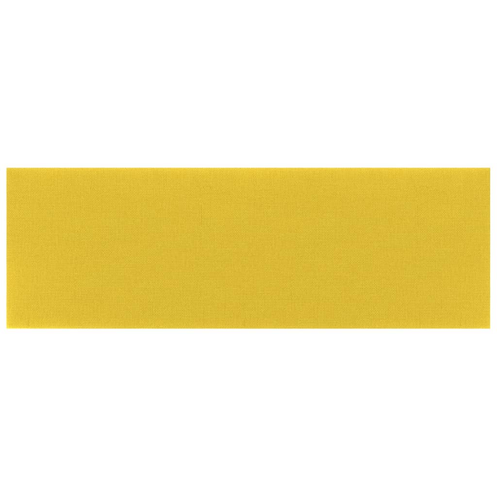 vidaXL Painel de parede 12 pcs 90x30 cm tecido 3,24 m² amarelo-claro