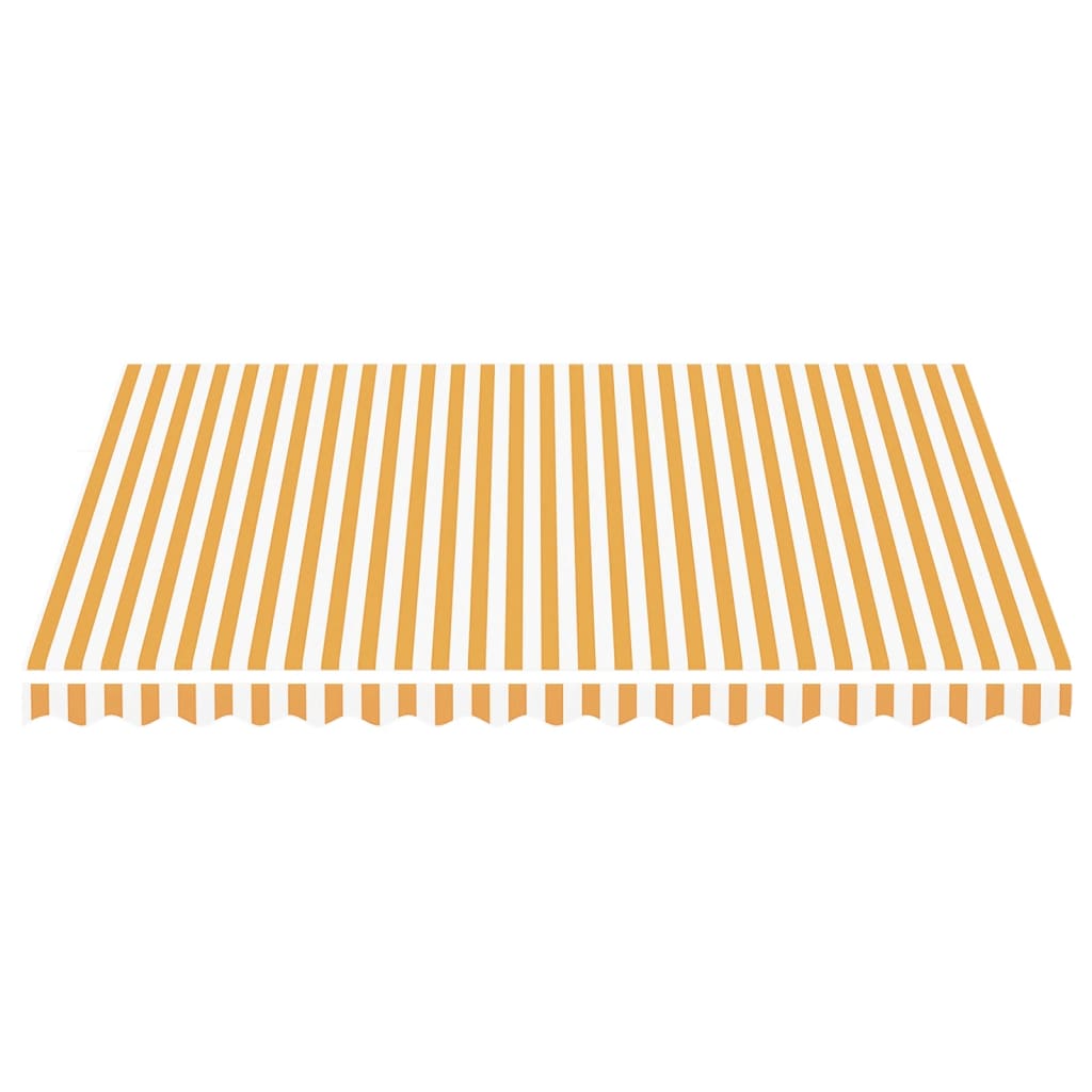 vidaXL Tecido de substituição para toldo 4x3,5 m amarelo e branco