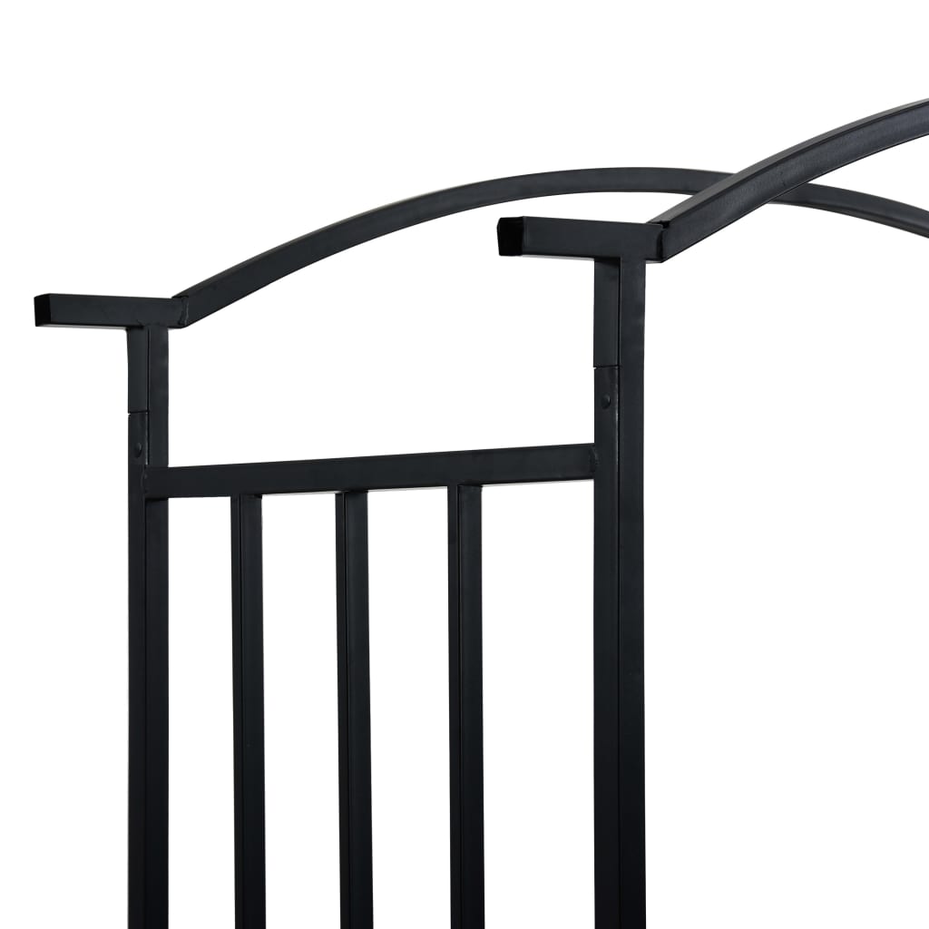 vidaXL Arco de jardim com banco 128x50x207 cm ferro preto