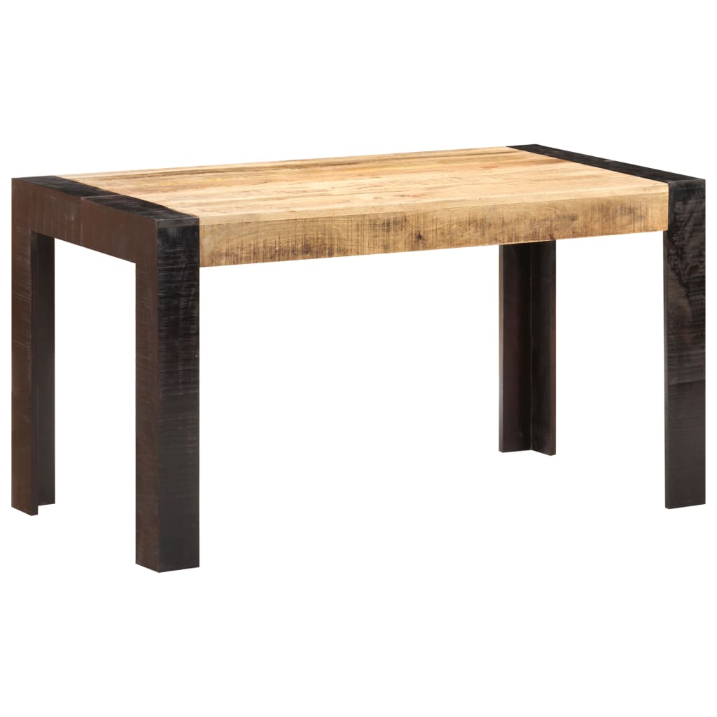 vidaXL Mesa de jantar 140x70x76 cm madeira de mangueira áspera maciça