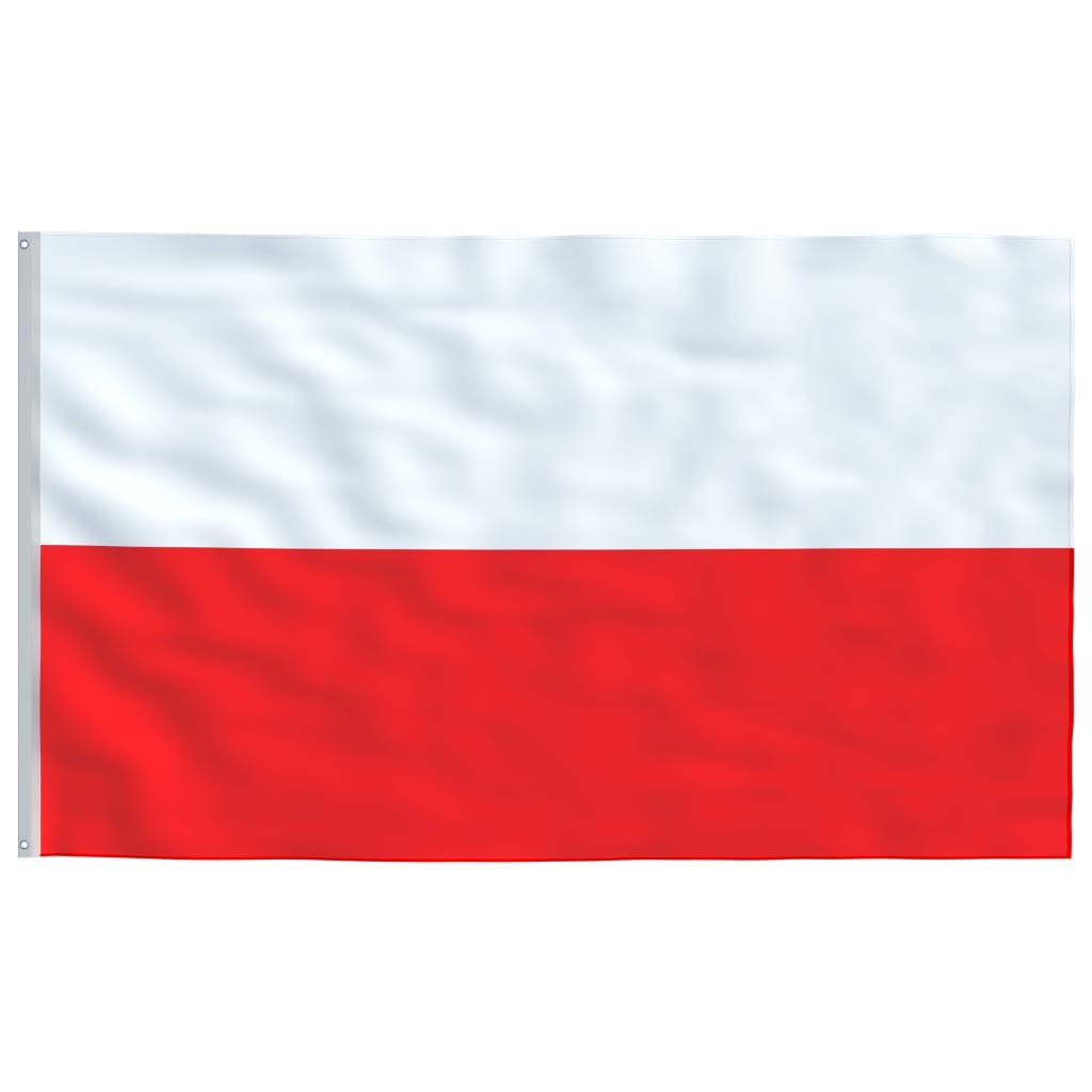 vidaXL Bandeira da Polónia com mastro de alumínio 4 m