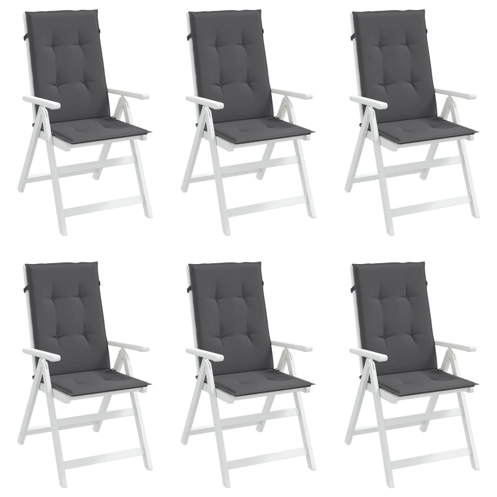 vidaXL Almofadões para cadeiras altas de jardim 6 pcs tecido antracite