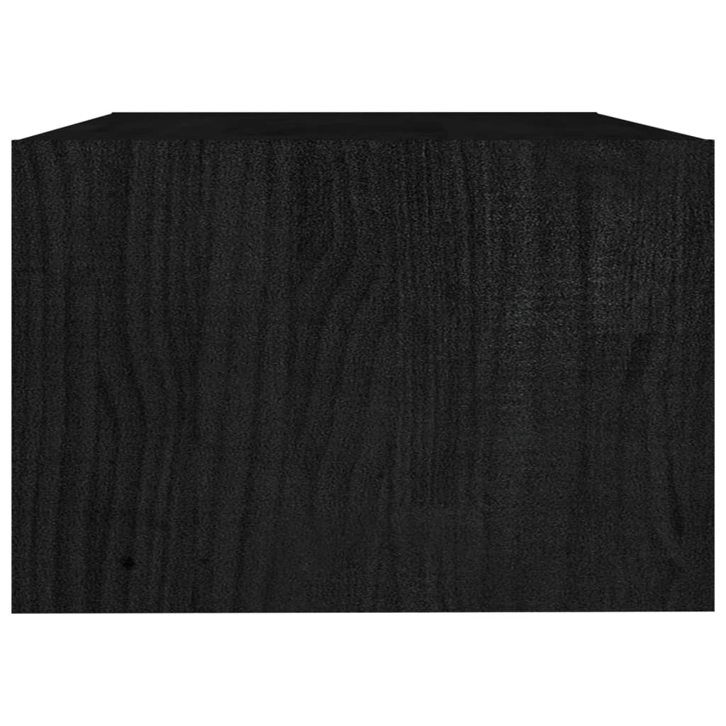 vidaXL Mesa de centro 75x50x33,5 cm madeira de pinho maciça preto