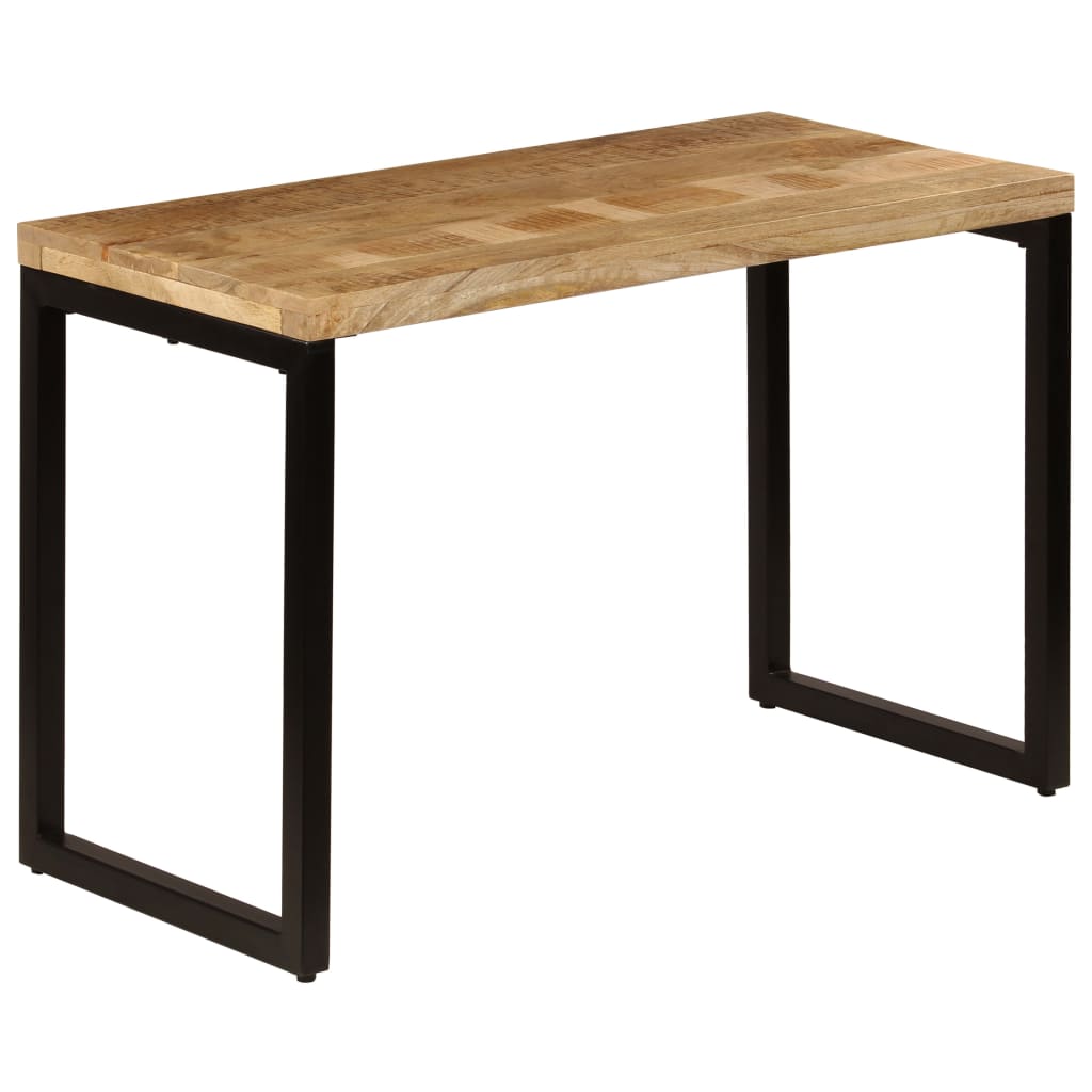 vidaXL Mesa de jantar 115x55x76 cm madeira de mangueira maciça e aço